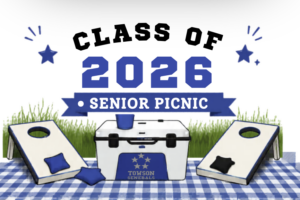 Towson High School General Senior Picnic 2026 photo booth setup with students enjoying graduation celebration activities in Towson, Maryland on May 22, 2026.